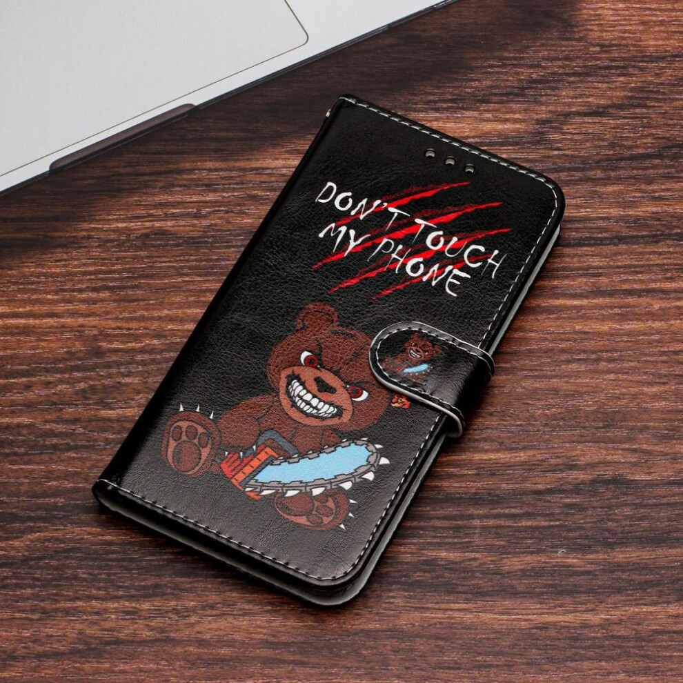 (Samsung Galaxy A32 5G) Color Painting Flower Cat Bear Wolf Pattern Leather Phone Wallet Case Book Stand For Iphone Samsung Xiaomi Oppo Huawei Magnetic Card Slot Flip Cover