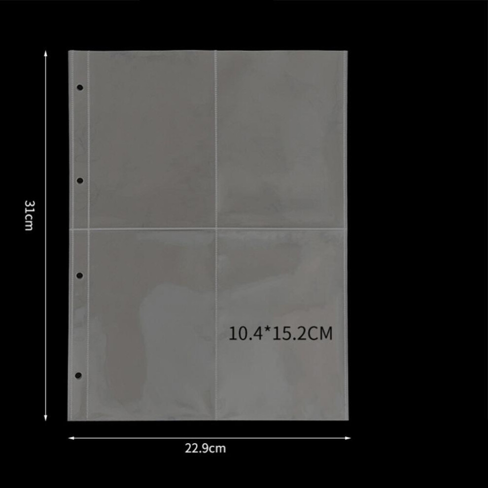 (4 grid card page) 10pcs Binder Sleeves Binder Sleeves Photo Album Binder
