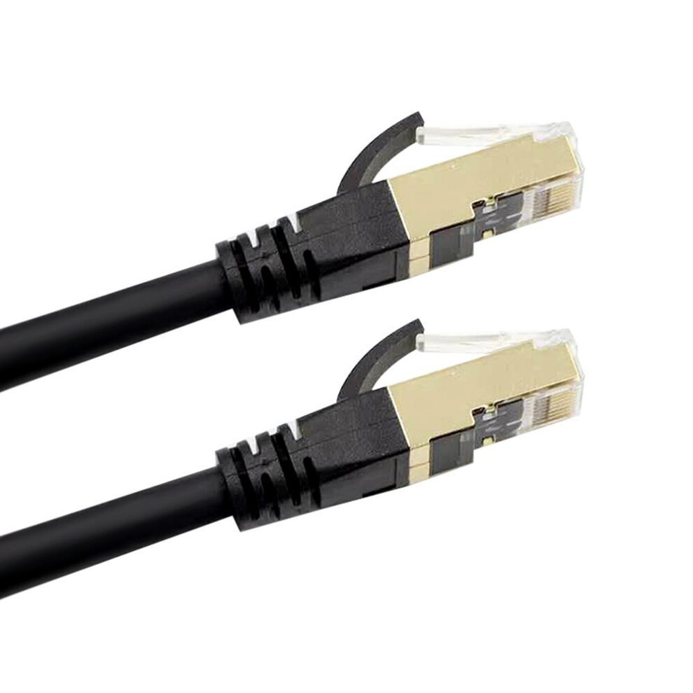 (black, 15m) Cat8 Ethernet Cable High Speed Network Cable 40gbps 2000mhz/ Shielded Twisted Pair/ Gold Plated