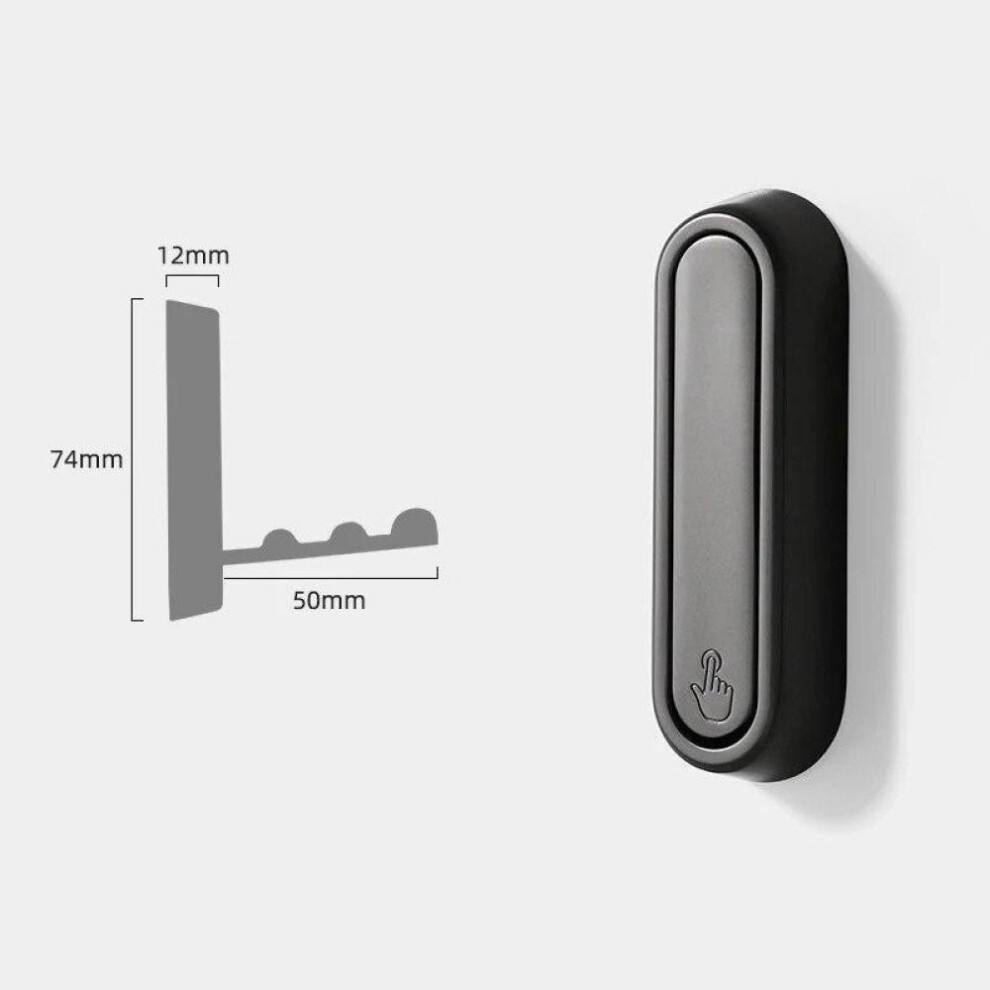 (grey) 1pcs Folding Wall Hook Hidden Robe Towel Coat Hook Stainless Steel Hook For Home Kitchen Bathroom Matte Black Towel Hanger