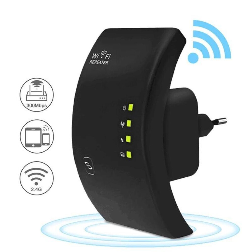 (black, EU Plug) Wireless Wifi Repeater Wifi Extender Ultraboost Wifi Amplifier Long Range Repiter 300m Wi-fi Booster Access Point