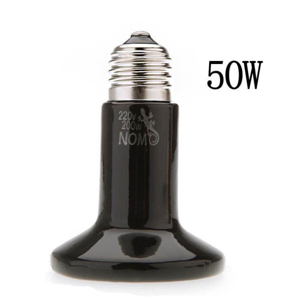 (50W) 1 Pc 25w/50w/75w/100w/200w Ceramic Emitter Heater Lamp Pet Farm Animal Reptile Poultry Heat Breeding Light