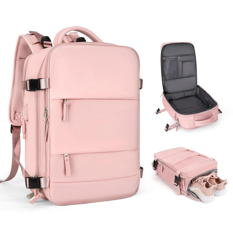 (pink, 42*32*17) Travel Backpack For Women, Carry On Backpack,tsa Laptop Backpack Flight Approved, College Nurse Bag Casual Daypack For Weekender