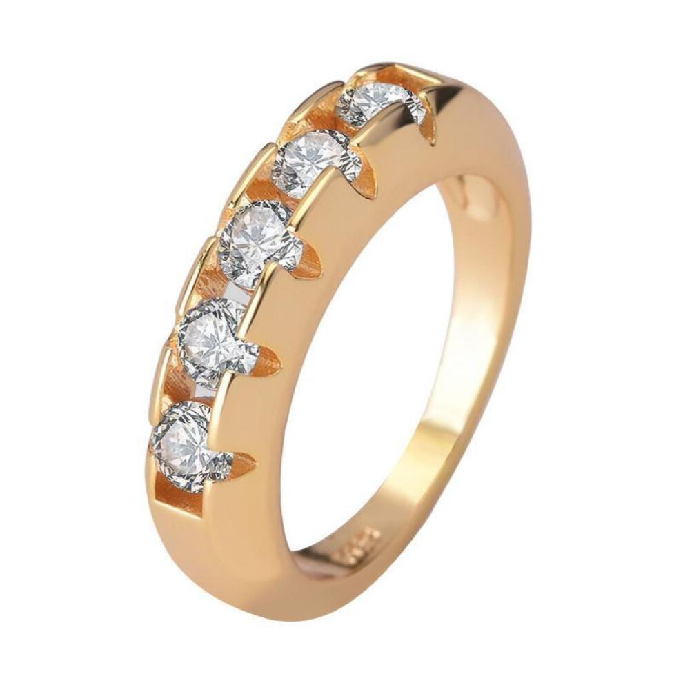 (as the picture, 8) Real 14k Gold Diamond Ring For Women To Join Party Peridot Gemstone Anillos De Wedding Diamante Engagement Jewelry Fine Ring Box