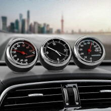 (Clock) Mini Car Automobile Digital Clock Auto Watch Automotive Thermometer Hygrometer Decoration Ornament Clock In Car Accessories