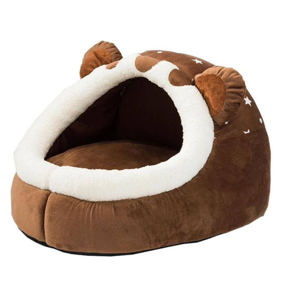 (as the picture, xl for 10-15kgs Pets) Winter Dog Bed Self-warming Puppy House Cozy Cat Sleeping Tent Cave Beds Indoor Kitten Nest Kennel Hut For Small Medium Dog Cats