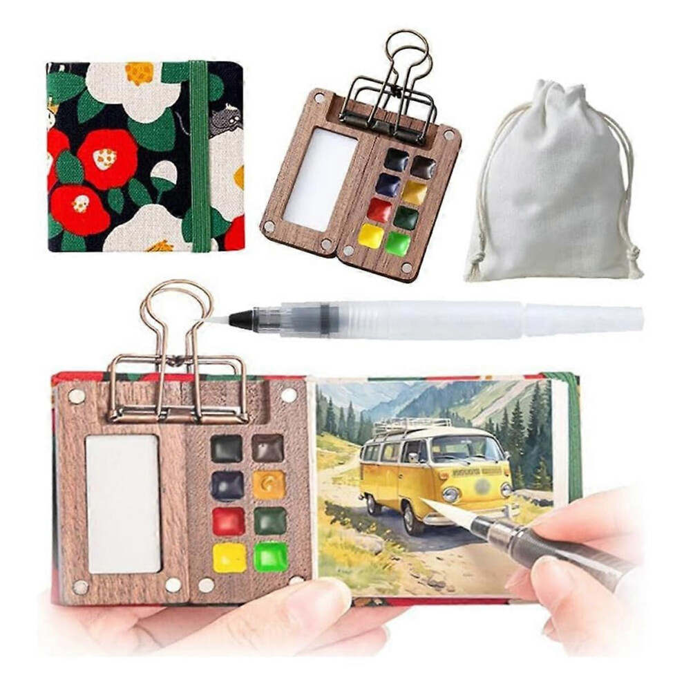 Travel Paint Palette, Mini Watercolor Paint Set, Portable Paint Palette for Travel, Watercolor Pain