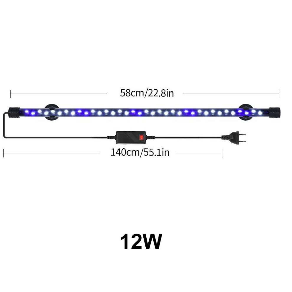(12W) Waterproof Aquarium Lights Fish Tank Light Underwater Blue/white Led Landscaping Decorative Lamp