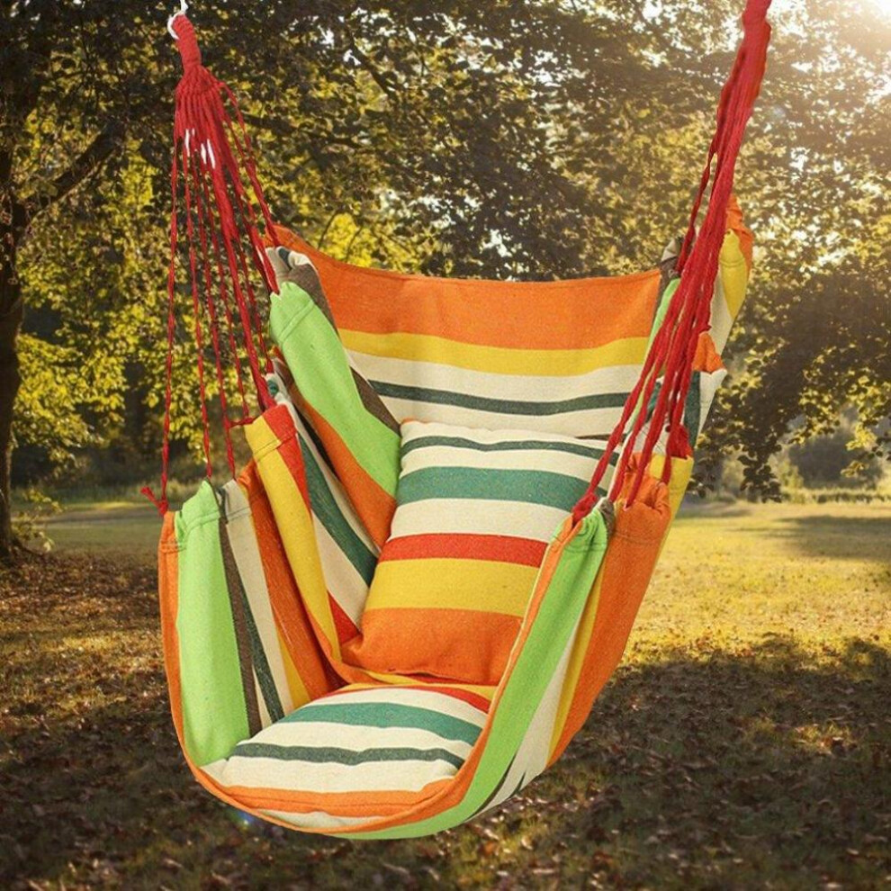 (green, one size) Canvas Hanging Hammock Chair Hanging Rope Swing Bed 200kg Load Bearing