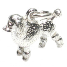 Poodle Dog Sterling Silver Charm .925 X 1 Dogs Poodles Charms - 5860