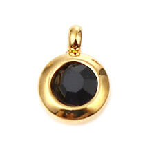 6mm x 9mm Crystal Birthstone Charms Rhinestone&Stainless Steel Charms Diy Jewelry Accessories, 2 Pcs