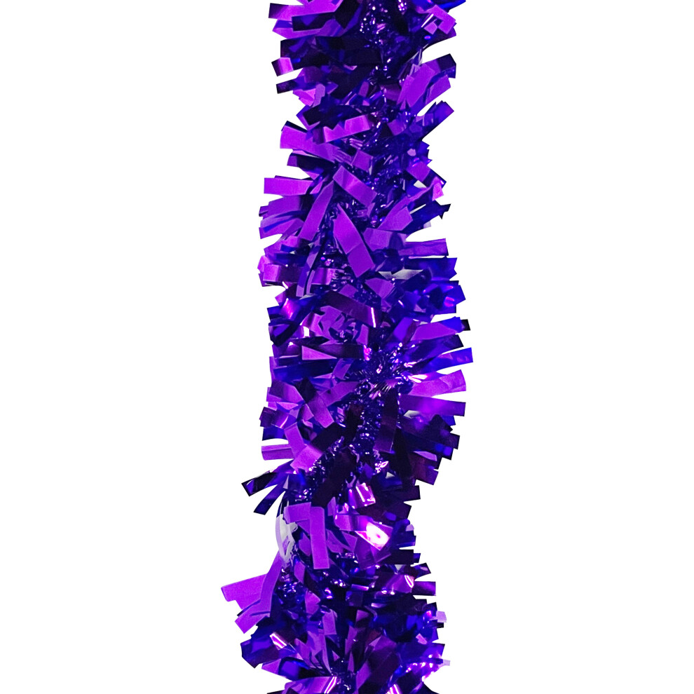 (1pc) Trimming Shop Dark Purple Chunky Tinsel Garland Christmas Tree Garland, Shiny Metallic Tinsel Garland for Festive Party, Hanging Decor, 2 Metre