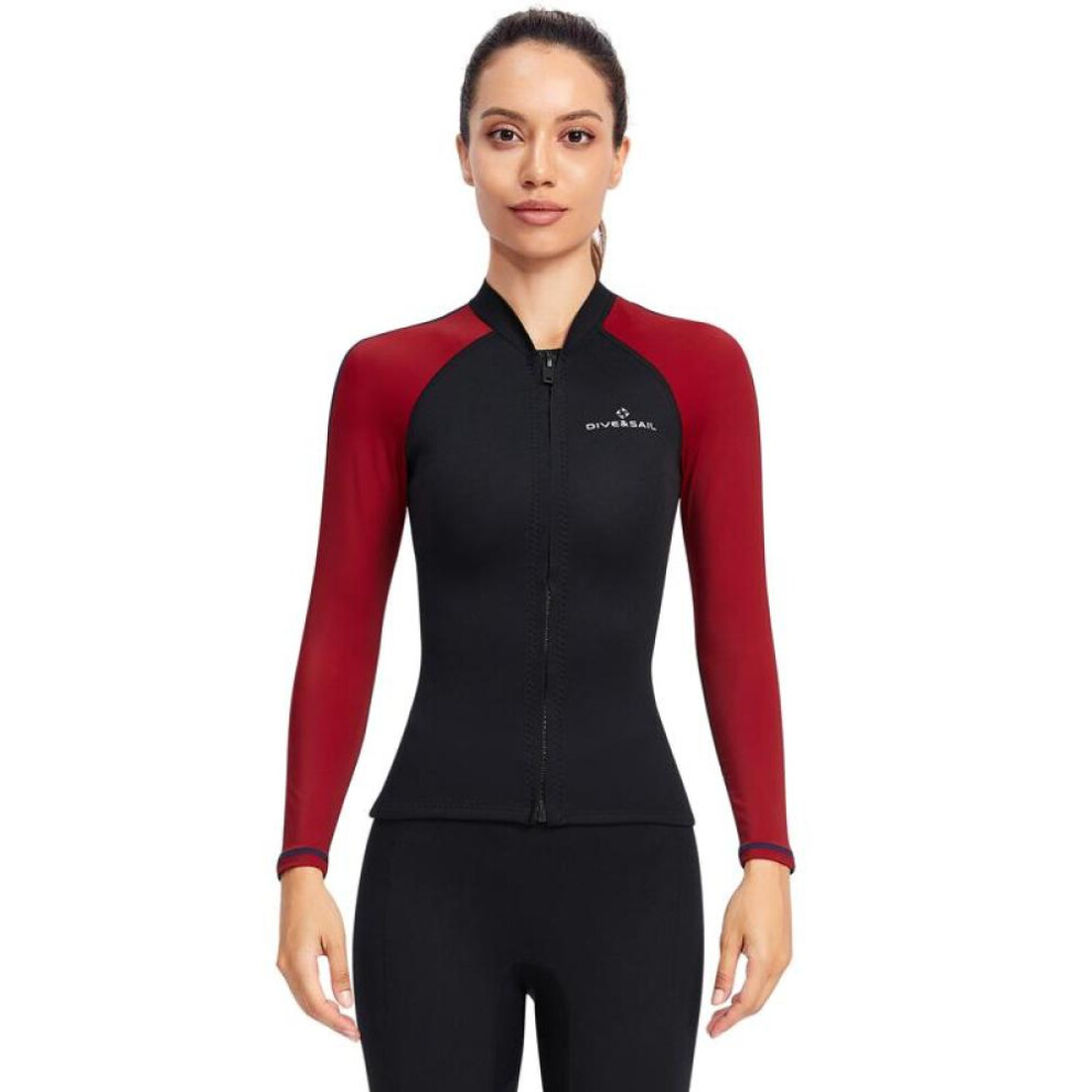 (2XL) 1.5mm Womens Neoprene Wetsuit Long Sleeve Dive Swim Scuba Diving Surf Suit Tops