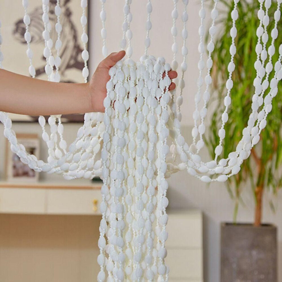 (white) Door Curtain Beaded String Curtain Tassel  Room Divider   Home Decor