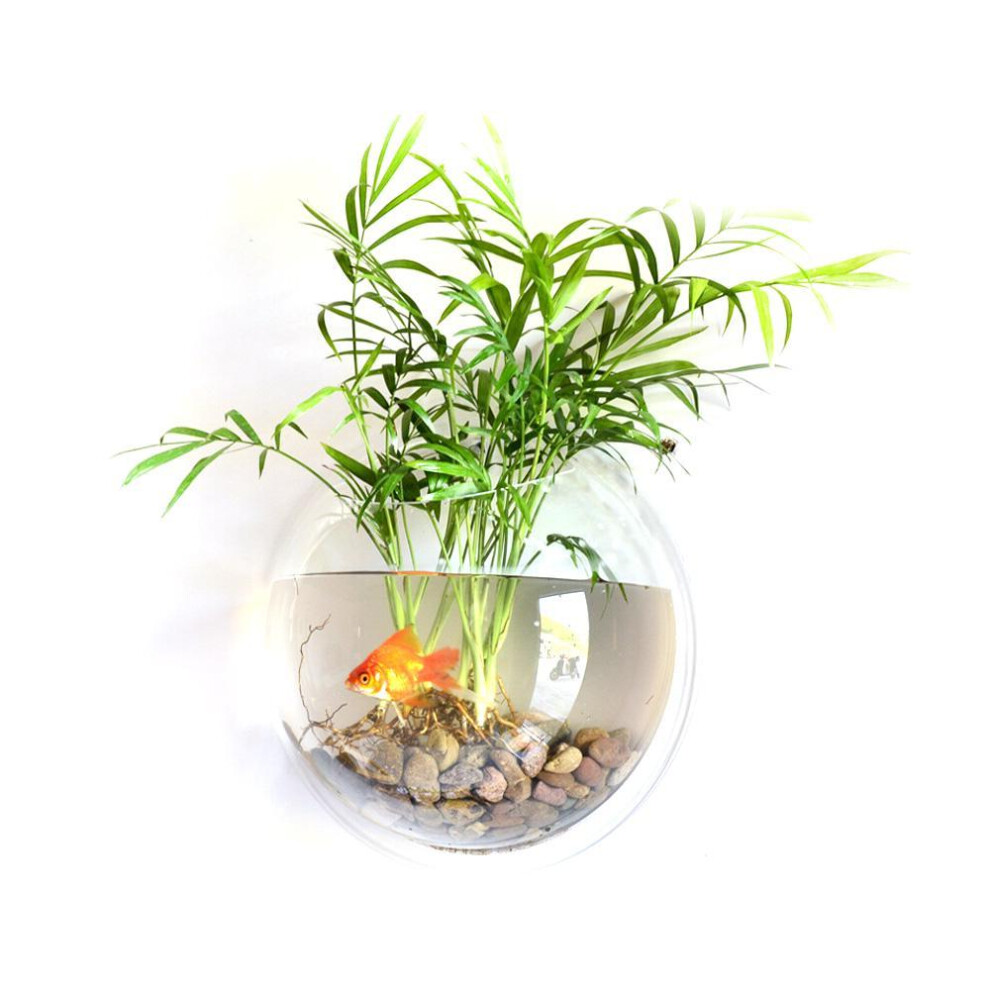 (150mm & type 2) Home Decoration Wall Mount Fish Tanks Goldfish Bowl Acrylic Hanging Aquariums Flowerpot Flower Vase