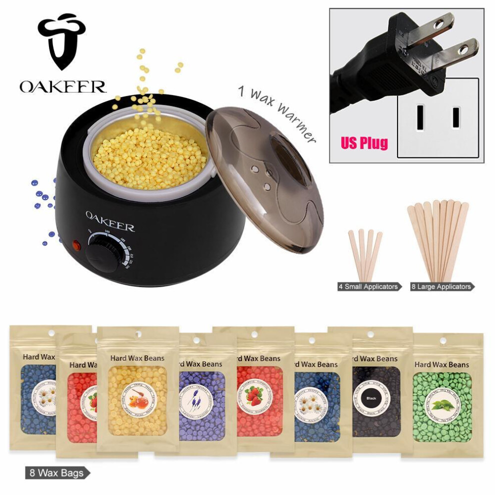 (black, US Plug) 200ml Wax Warmer Heater Machine Depilatroy Hair Remover Epilator Spa With Waxing Benas Kit For Men Women Eyebrow Depiladora Facial
