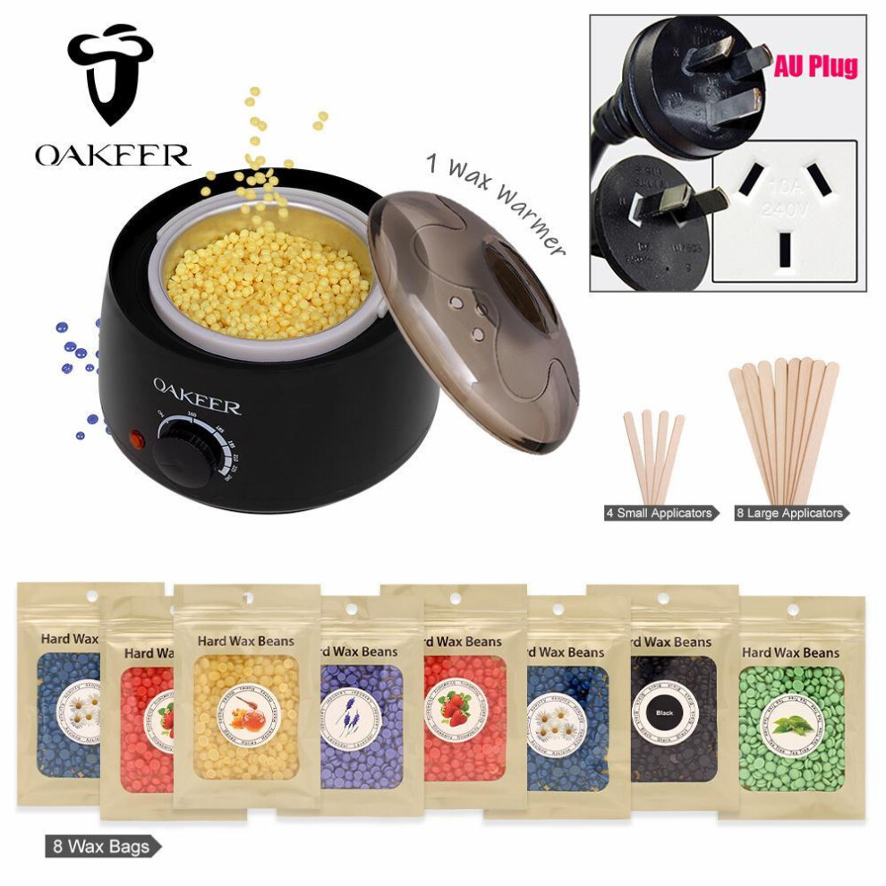 (black, AU Plug) 200ml Wax Warmer Heater Machine Depilatroy Hair Remover Epilator Spa With Waxing Benas Kit For Men Women Eyebrow Depiladora Facial