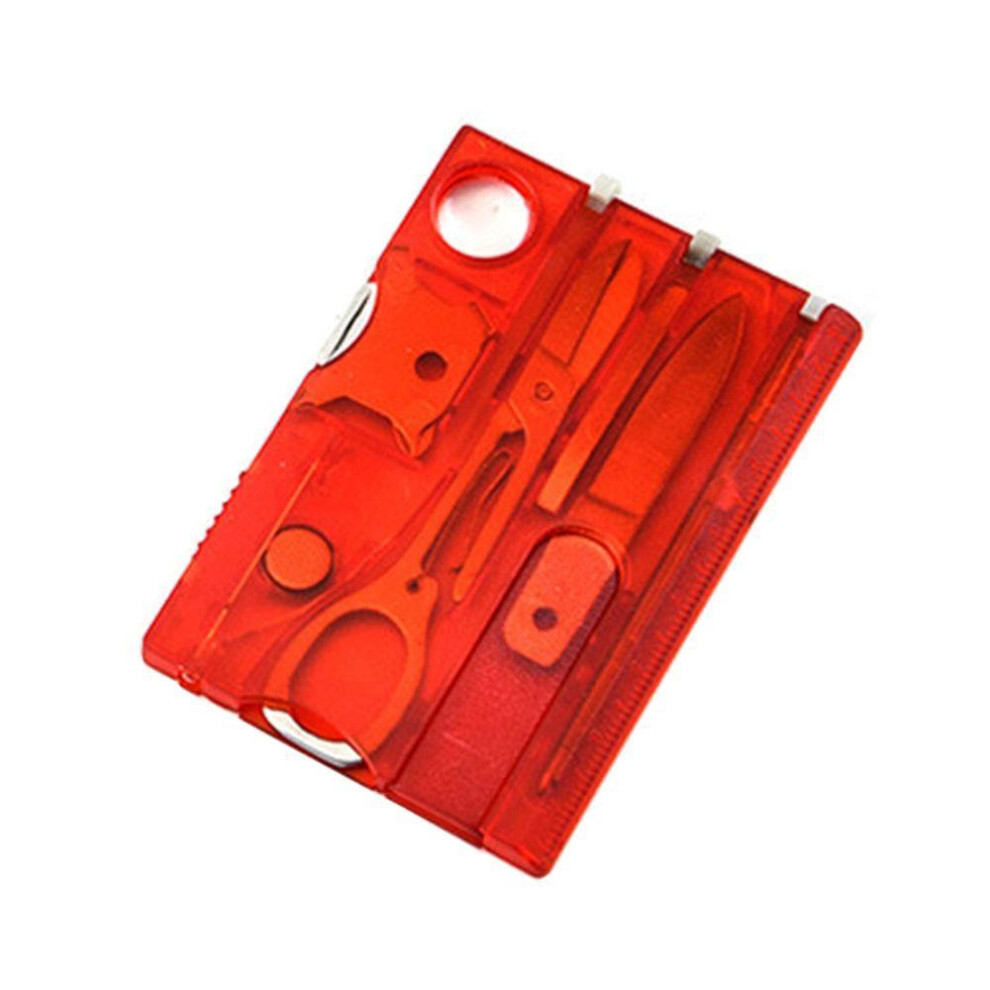 (red) Sets Outdoor Camping Tool 12 In 1 Pocket Credit Card Multi Tool Card Card Multi Tool Edc Tool Gear