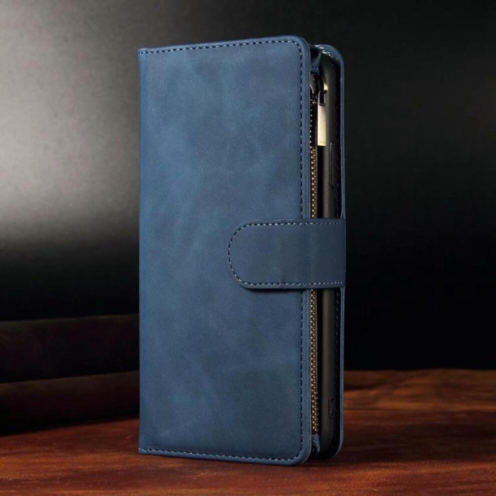 (navy blue, Samsung S24 Ultra) High Quality Pu Leather Wallet Phone Flip Bag Case With Credit Card Holder For Iphone Samsung Galaxy Xiaomi Huawei