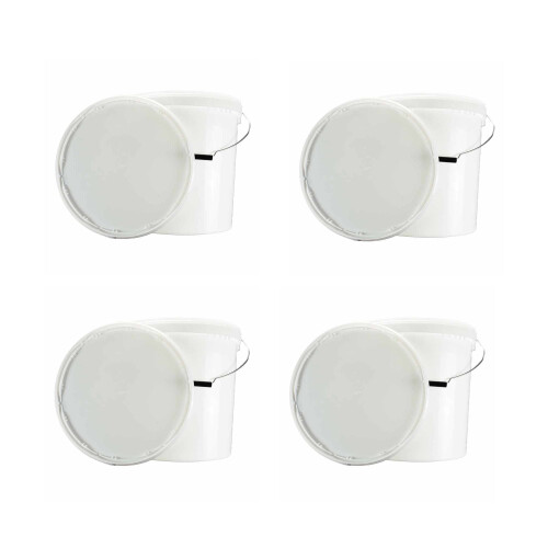 (20 Litre, 20 Buckets) ITP Packaging White Plastic Buckets with Tamper ...