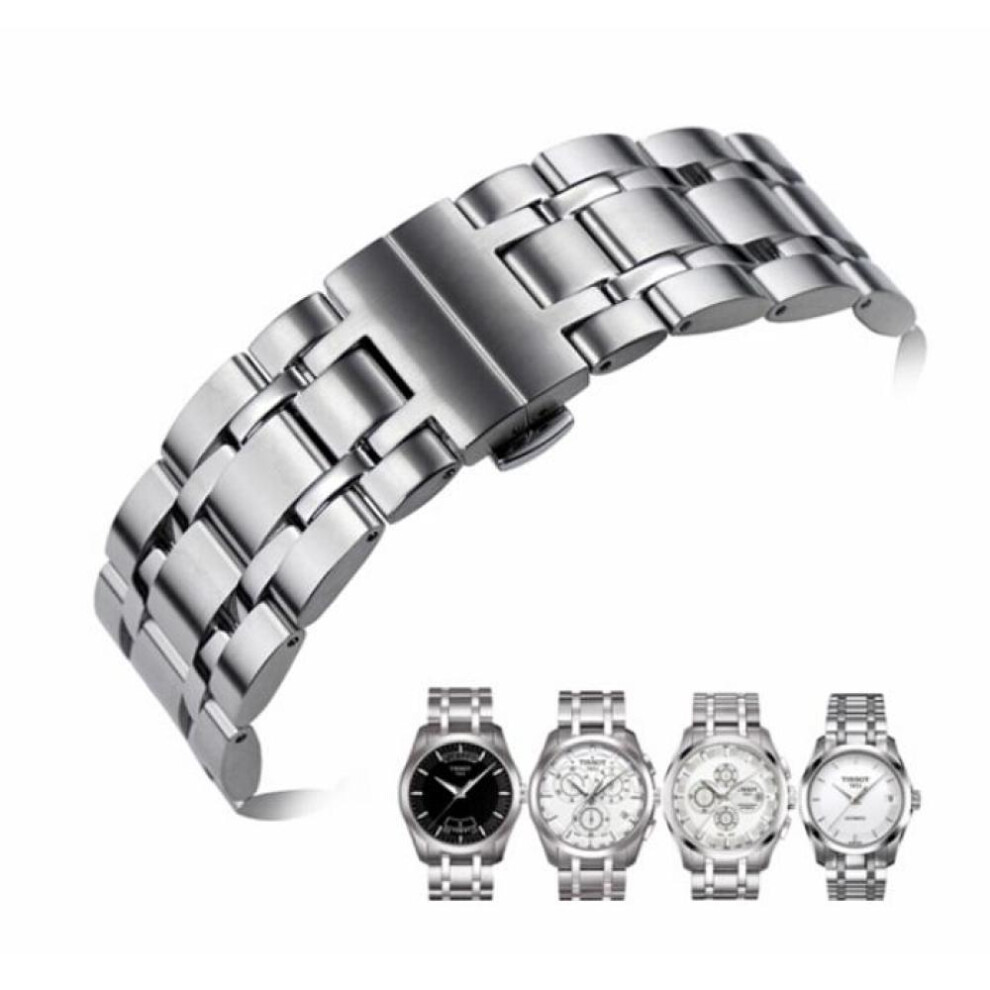 (silver, 24MM) 24mm Couturier Series T035627a T035614a T035627 T035614 New Watch Parts Male Solid Stainless Steel Bracelet Strap Watch Bands For T035