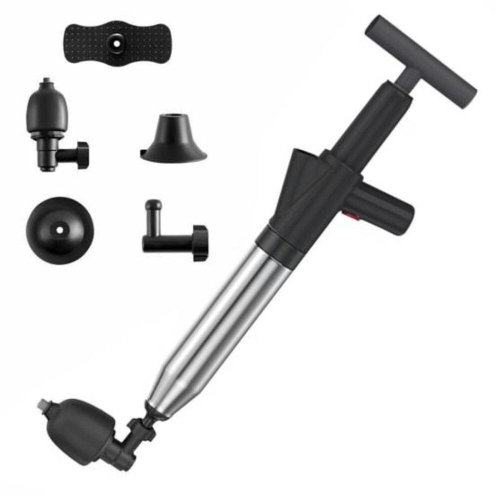 (black) 1 Set Toilet Plunger Powerful Toilet Pipe Unclogger Stainless Steel Floor Drain Unclogger For Bathroom Kitchen