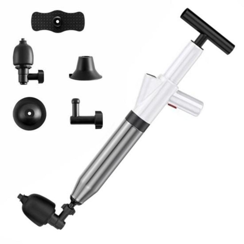 (white) 1 Set Toilet Plunger Powerful Toilet Pipe Unclogger Stainless Steel Floor Drain Unclogger For Bathroom Kitchen