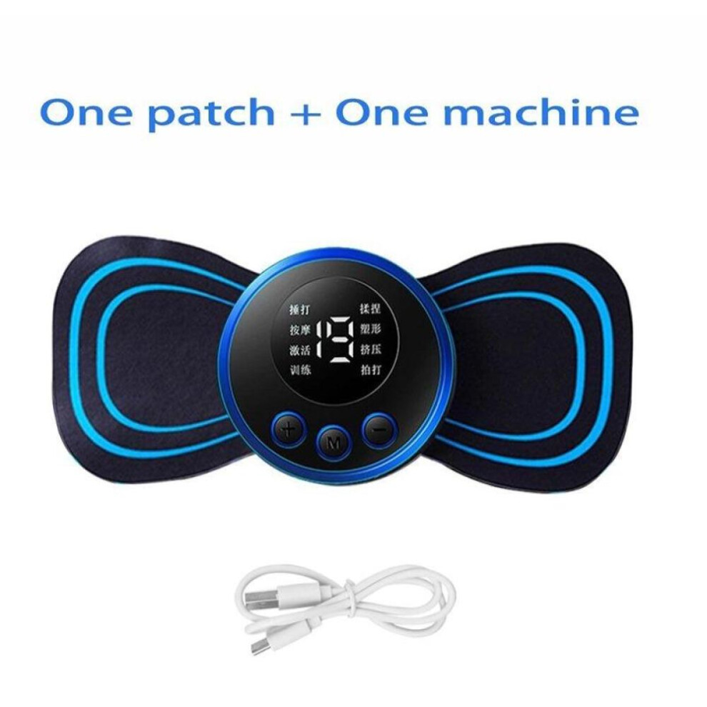 (1 PCS) 1/2/3/4pcs Ems Electric Neck Massager 8 Mode 19 Gears Tens Pulsed Therapy Instrument Cervical Back Massage Muscle Stimulator Patches Pain Relief