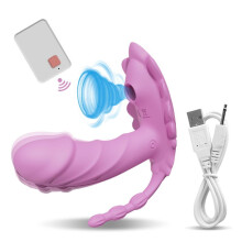 (pink, no box) Female Sucking Wearing Vibrator Wireless Remote Control 10m Stimulation Vibrating Toy Clitoris Vagina Anal Three-In-One Stimulator
