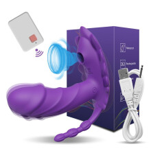 (purple, box) Female Sucking Wearing Vibrator Wireless Remote Control 10m Stimulation Vibrating Toy Clitoris Vagina Anal Three-In-One Stimulator