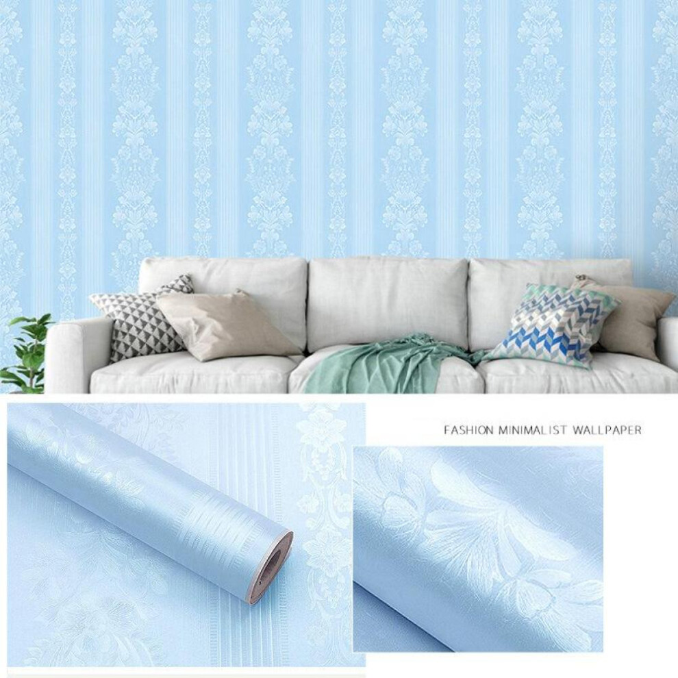 (blue) 10m Pvc Waterproof Self Adhesive Wallpaper Roll Vinyl Decorative Film Stickers Diy Home Decor