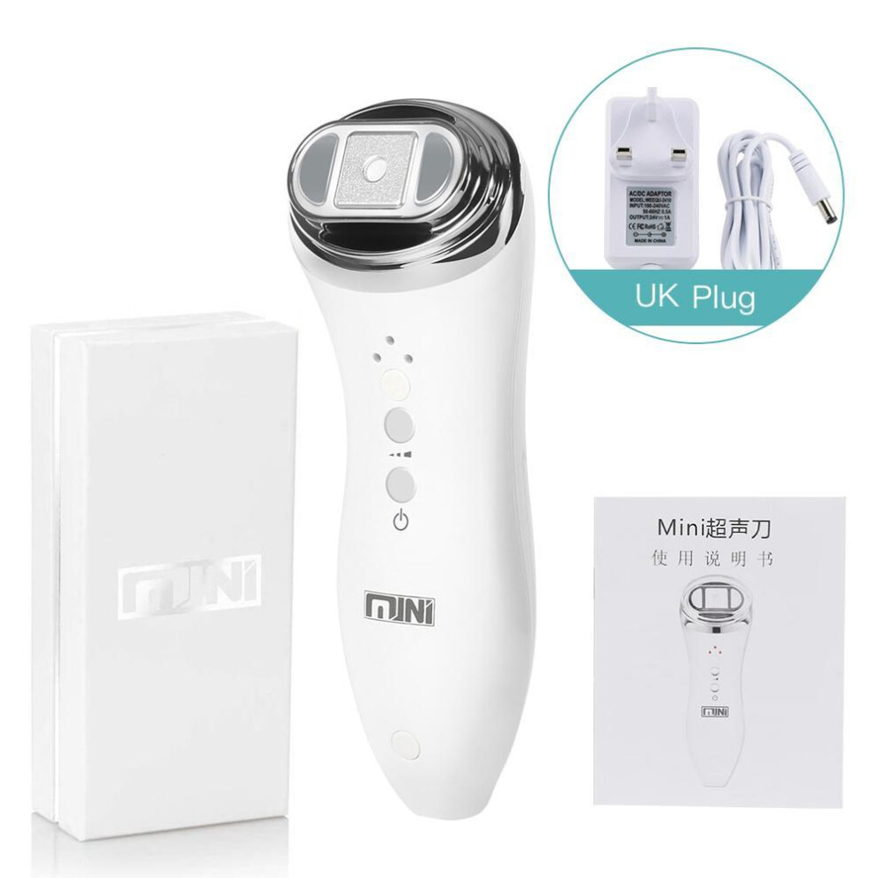 (UK Plug) Ultrasonic Mini Hifu Face Lifting Skin Tightening Anti-aging Facial Care Beauty Device
