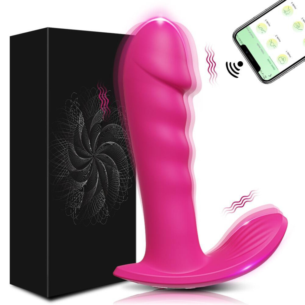 (red, B) Powerful Dual Motor Wearable Dildo Vibrator for Women APP Controlled G-spot Clitoral Stimulator Silent 10-Speed Panty Vibration