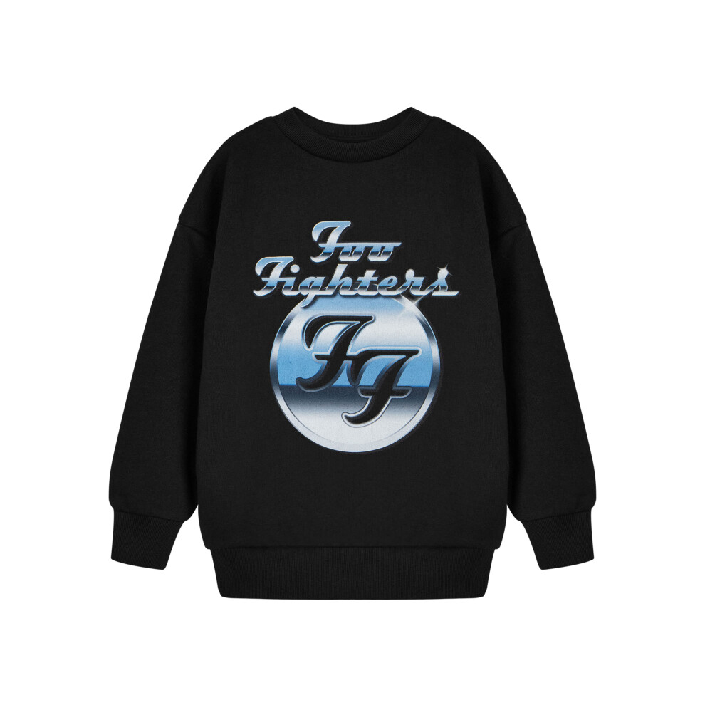 Foo Fighters Boys Black (11-12 Years) Sweatshirt (Unisex Kids )