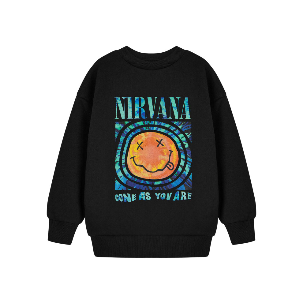 (13-14 Years) Nirvana Sweatshirt (Unisex Kids Black)