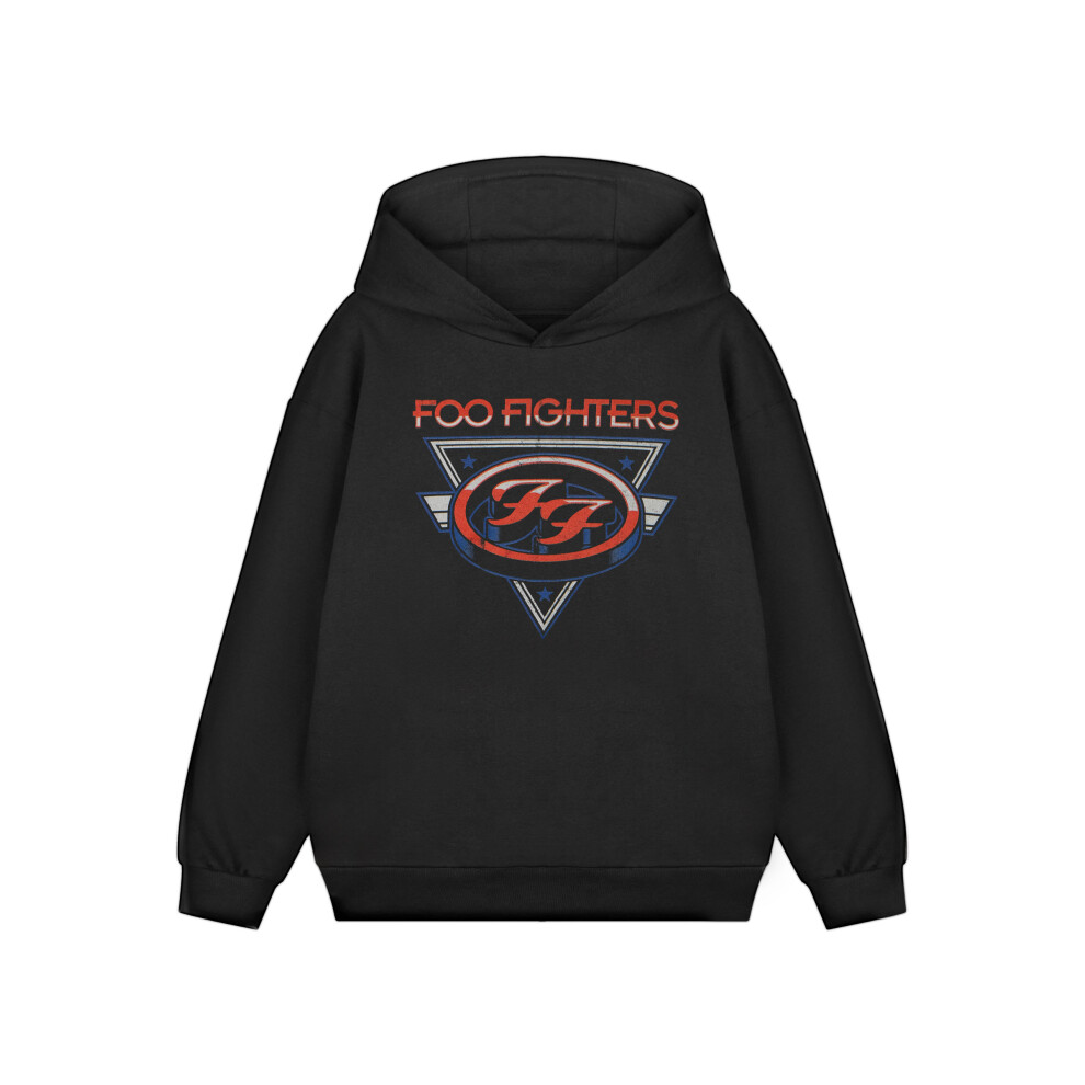 Foo Fighters Boys Black (11-12 Years) Hoodie (Unisex Kids )
