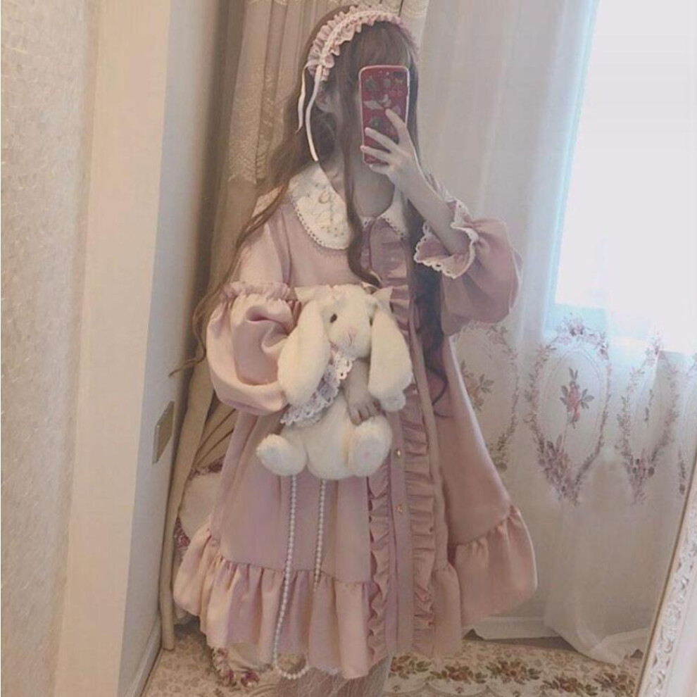 (pink, L) Japanese Girl Cute Soft Girl Loli Dress Chiffon Dress New Summer Lolita Dress Daily