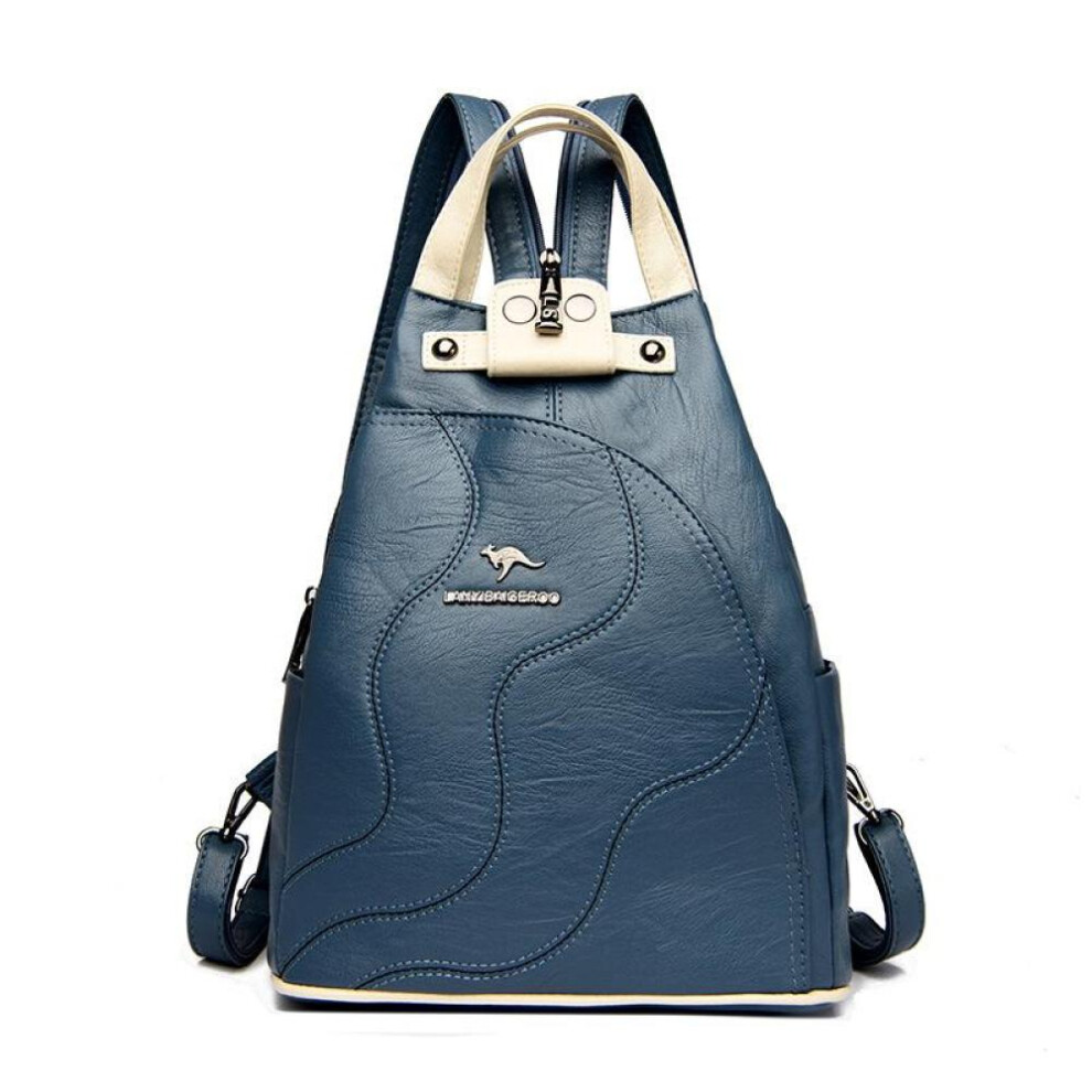 (blue) High Quality  Women Backpack Large Capacity School Bags For Teenage Girls Anti-theft Travel Backpack Shoulder Bag