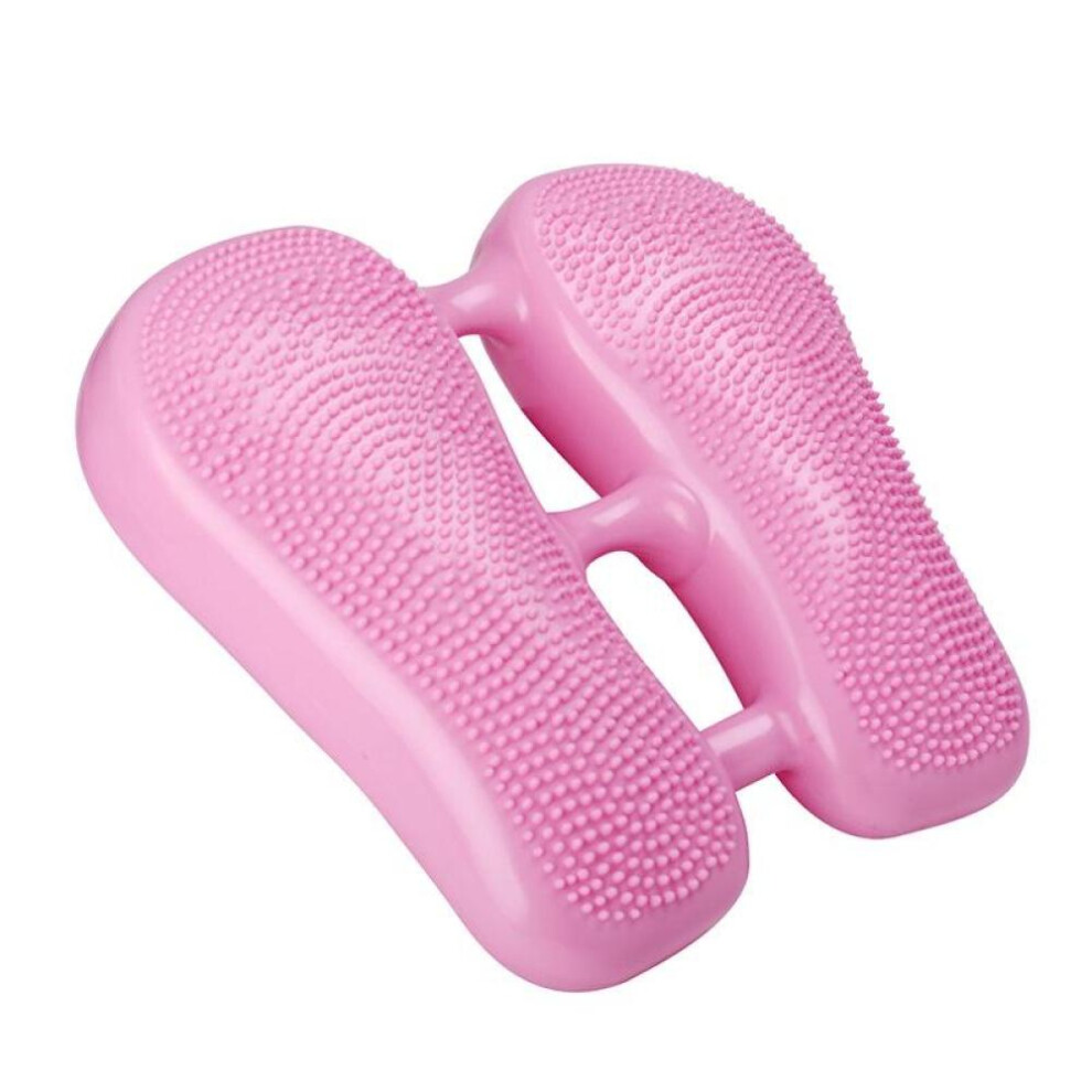 (pink) Inflatable Stepper Trainer Gym Equipment 2 In 1 Balance Stepper Pvc Massage Dots Balance Cushion Board Foot Peddle Exercising