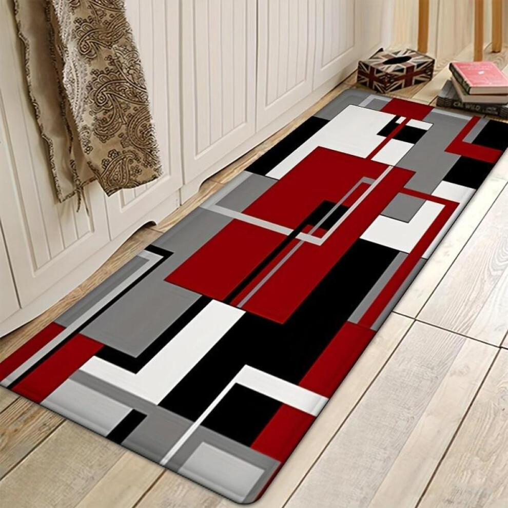 (40x120cm) Anti Fatigue Kitchen Mat  Plaid Line Patternnon Slip Thick Cushioned Kitchen Rug Heavy Duty Comfort Standing Mats Waterproof Kitchen Carpet