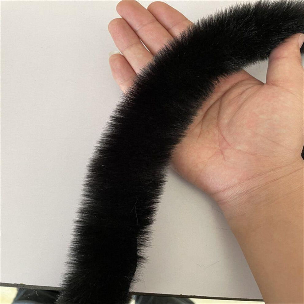 (black) Scarf Sewing Trimming Ribbon Fur Tape Faux Rabbit Fur 100cm Furry Ribbon