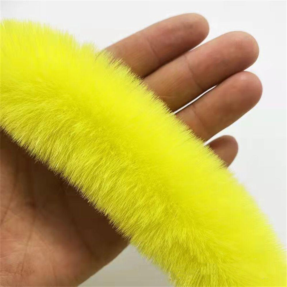 (yellow) Scarf Sewing Trimming Ribbon Fur Tape Faux Rabbit Fur 100cm Furry Ribbon