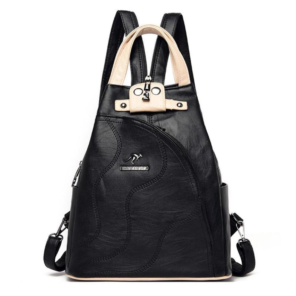 (tan, 30x13x26cm) 2023 New Multifunctional Backpack Women&apos;s Bag Small Backpack Single Shoulder Bag Chest Bag Pu Leather