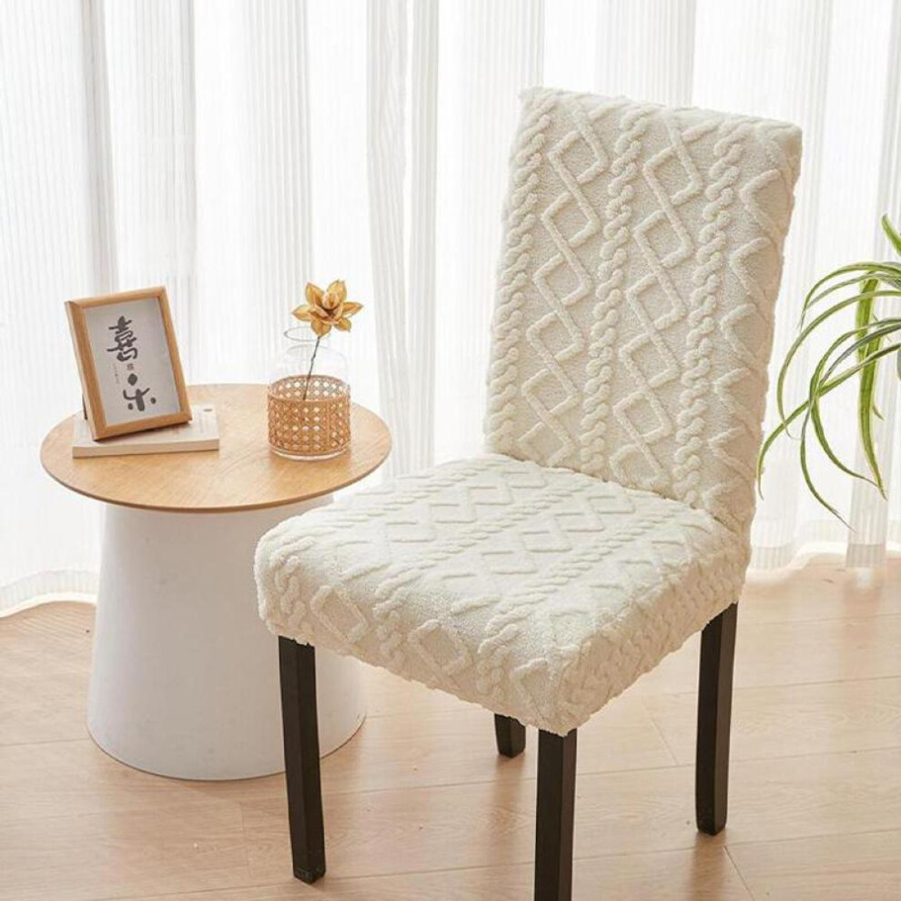 (beige, W38-50cm/H45-60cm) Chair Covers For Dining Chairs Velvet Floral Stretch Dining Room Chair Cover Kitchen Parsons Chair Slipcovers
