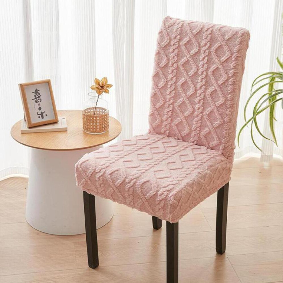 (pink, W38-50cm/H45-60cm) Chair Covers For Dining Chairs Velvet Floral Stretch Dining Room Chair Cover Kitchen Parsons Chair Slipcovers