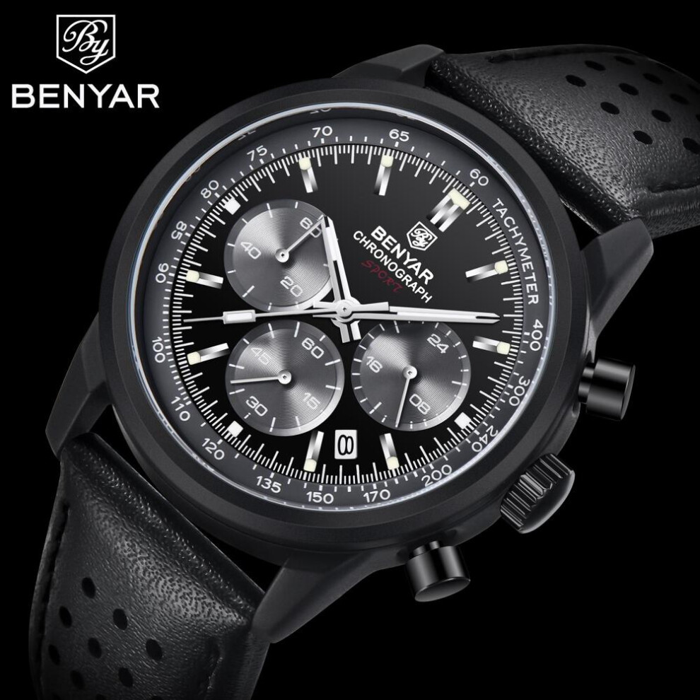 (black) Benyar  Quartz Waterproof Watches   Movement  Men Quartz  Watches  Luxury Clock Casual Men Sport Watch