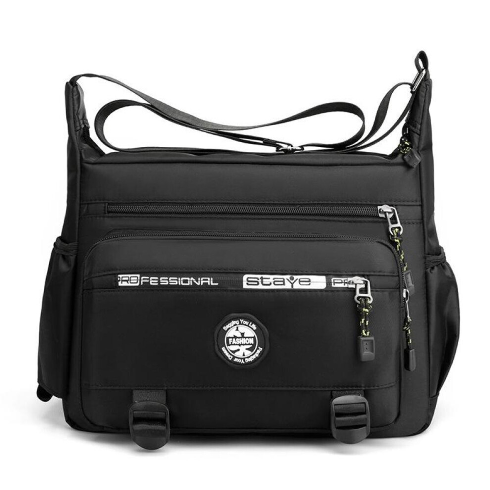 (black) Men&apos;s Messenger Bag Crossbody Shoulder Bags Small Sling Pack For Work Waterproof Oxford Packs Satchel Purse