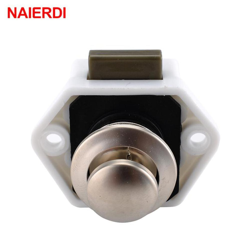 (white) Naierdi Camper Car Push Lock Diameter 20mm Rv Caravan Boat Home Cabinet Drawer Latch Button Lock