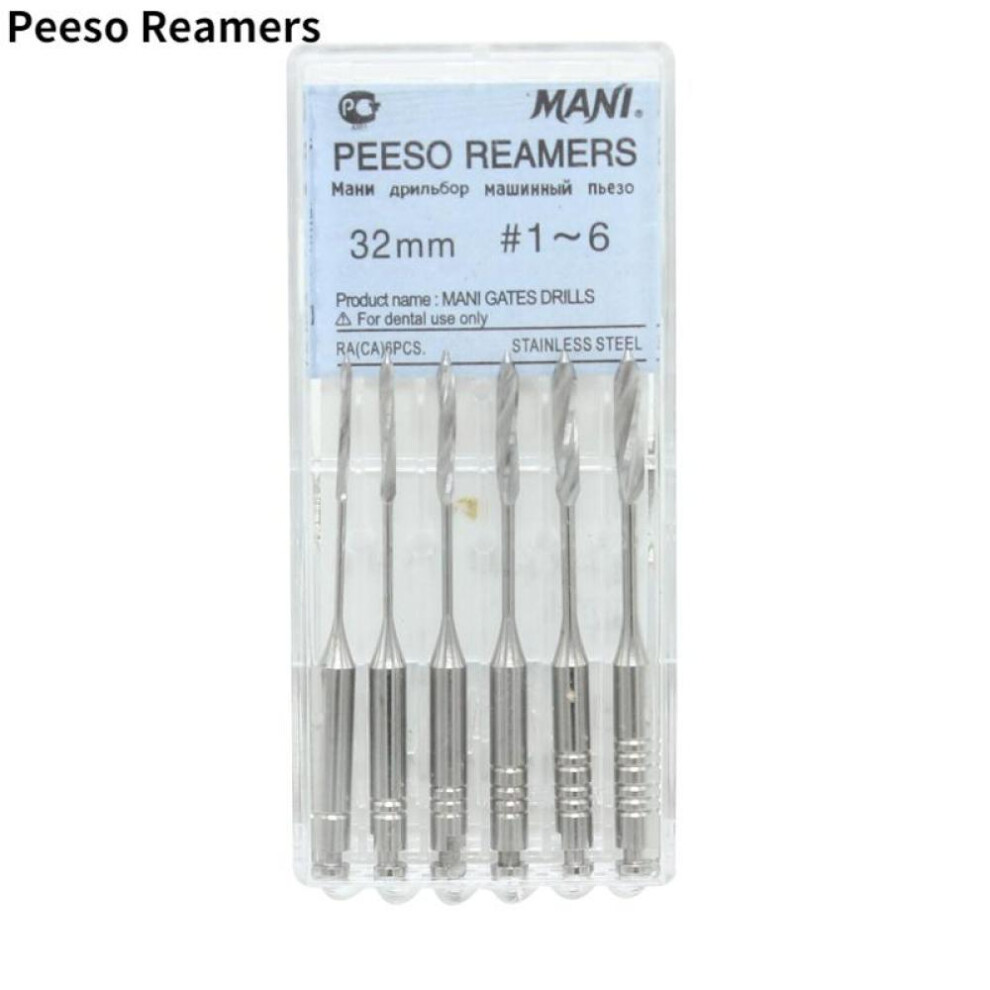(32mm Peeso Reamers) 6pcs/pack 1-6# Dental Endodontic Drill Gates Reamers Rotary Paste Carriers 32mm/28mm Engine Use Stainless Steel  Files