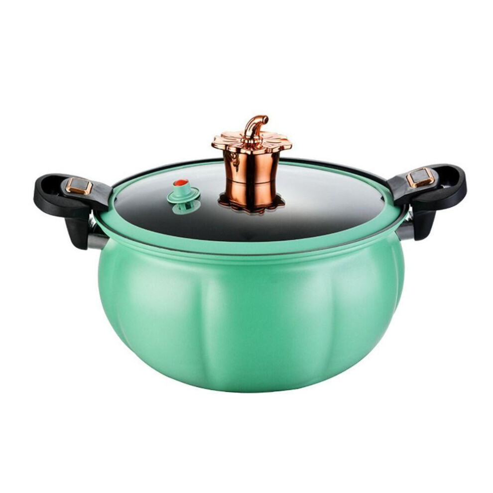 (green, 5L) 5/8l Pumpkin Micro Pressure Pot Refined Iron Pumpkin Soup Pot Enamel Pot   Induction Cooker